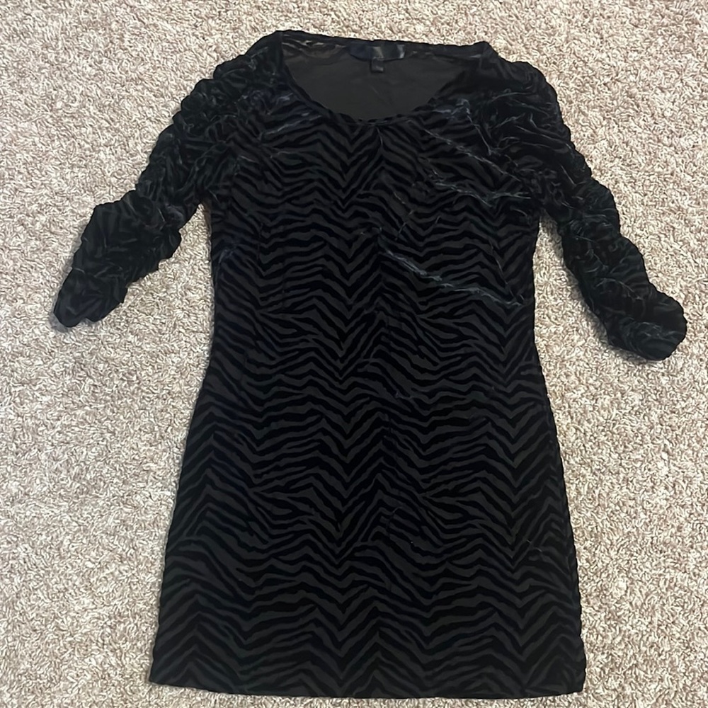 Black Zebra print bodycon dress